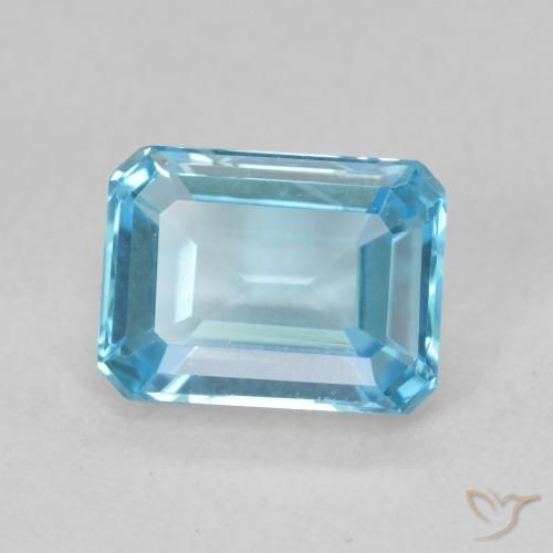 Topázio Azul Suíço Natural 2.11ct, Corte Octógono / Esmeralda, VVS