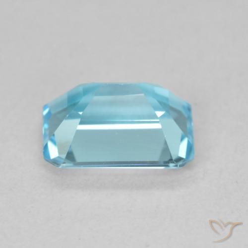 Topázio azul natural 1,82ct, corte esmeralda, VVS