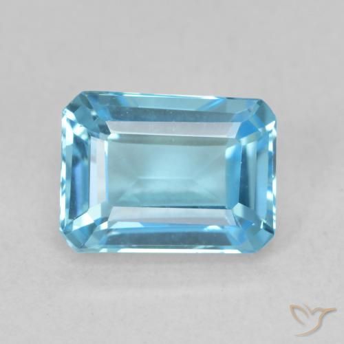 2.09ct Natural Azul Suíço Topázio, Corte Esmeralda, VVS