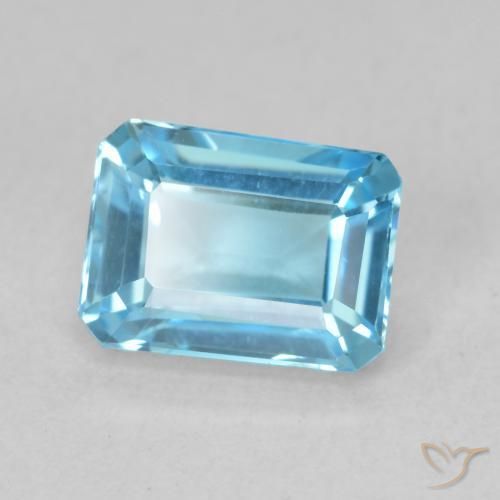 Topázio Azul Suíço Natural 2.09ct, Corte Octógono / Esmeralda, VVS