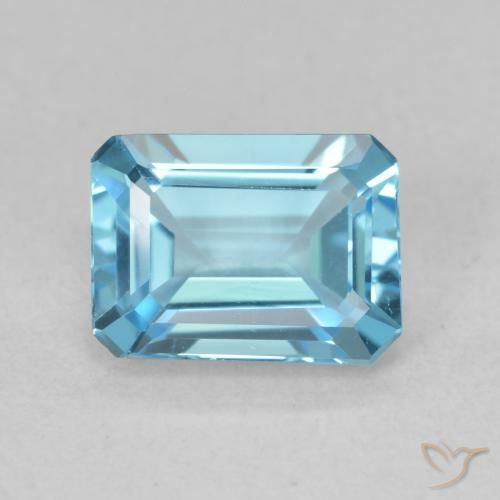 1.94ct Natural Azul Suíço Topázio, Corte Esmeralda, VVS