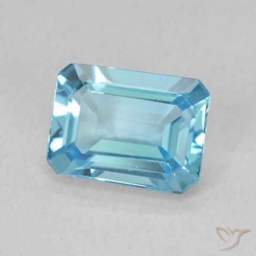 Topázio Azul Suíço Natural 1.94ct, Corte Octógono / Esmeralda, VVS
