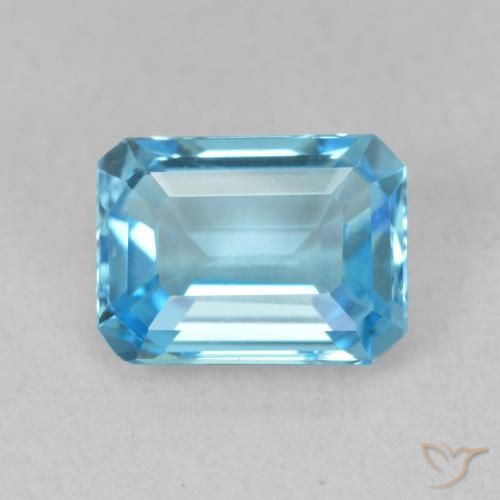 2.05ct Natural Azul Suíço Topázio, Corte Esmeralda, VVS