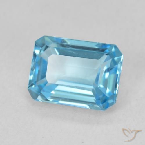 Topázio Azul Suíço Natural 2.05ct, Corte Octógono / Esmeralda, VVS