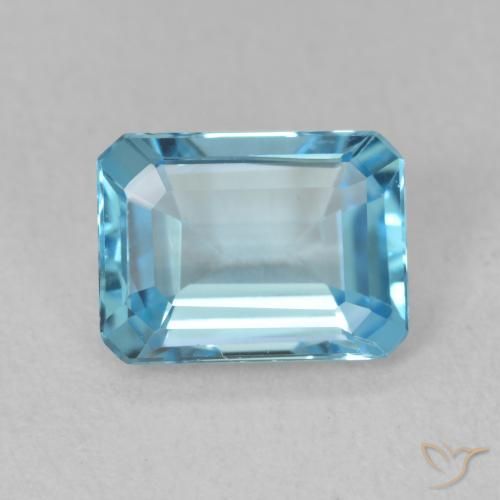 1.76ct Natural Azul Suíço Topázio, Corte Esmeralda, VVS