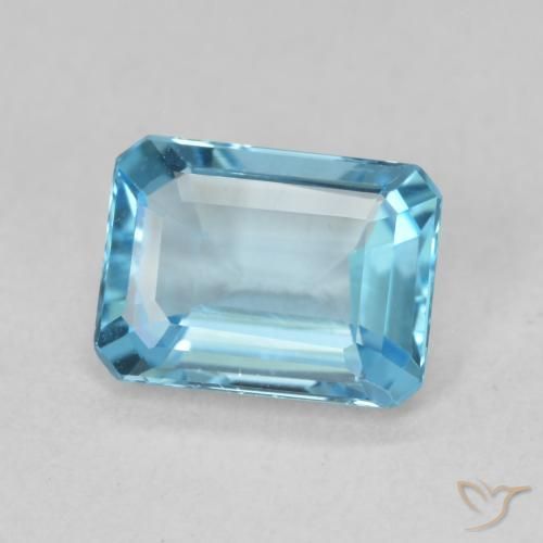 Topázio Azul Suíço Natural 1.76ct, Corte Octógono / Esmeralda, VVS