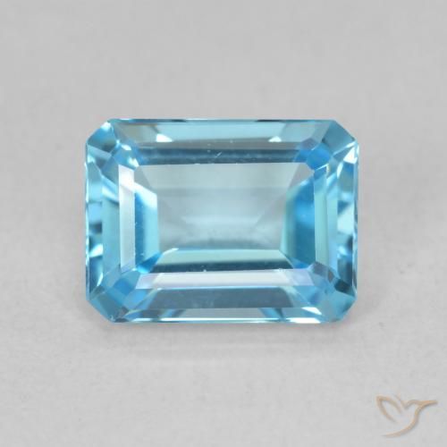1.85ct Natural Azul Suíço Topázio, Corte Esmeralda, VVS