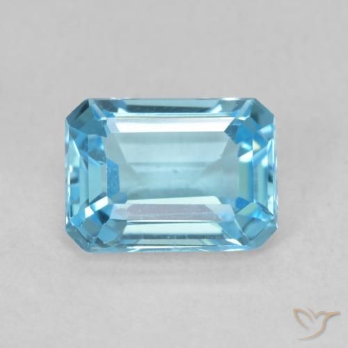 1.80ct Natural Azul Suíço Topázio, Corte Esmeralda, VVS