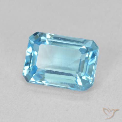 Topázio Azul Suíço Natural 1.80ct, Corte Octógono / Esmeralda, VVS