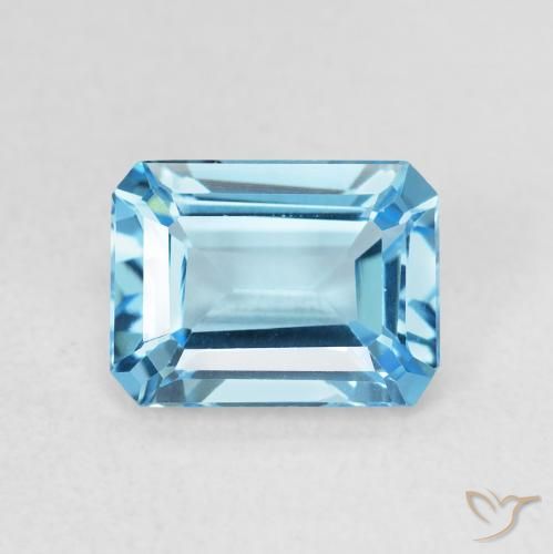 1.84ct Natural Azul Suíço Topázio, Corte Esmeralda, VVS