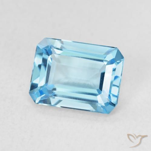 Topázio Azul Suíço Natural 1.84ct, Corte Octógono / Esmeralda, VVS