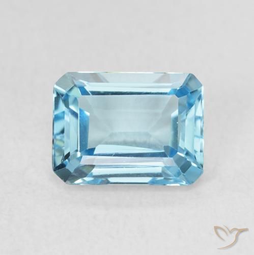 1.93ct Natural Azul Suíço Topázio, Corte Esmeralda, VVS