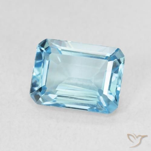 Topázio Azul Suíço Natural 1.93ct, Corte Octógono / Esmeralda, VVS