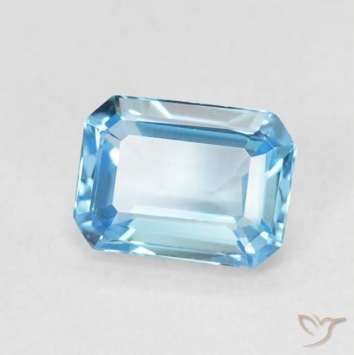 Topázio Azul Suíço Natural 1.80ct, Corte Octógono / Esmeralda, VVS