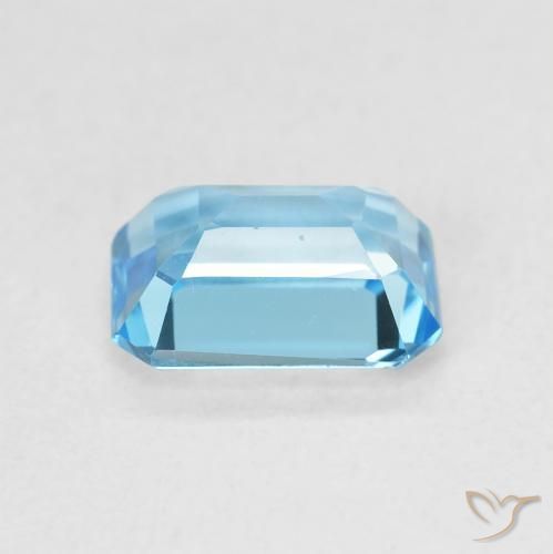 Topázio Azul Suíço Natural 1.80ct, Corte Octógono / Esmeralda, VVS
