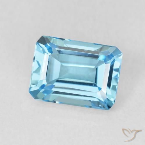 Topázio Azul Suíço Natural 2.04ct, Corte Octógono / Esmeralda, VVS