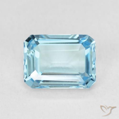 1.98ct Natural Azul Suíço Topázio, Corte Esmeralda, VVS