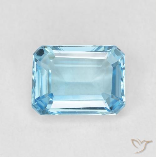 1.80ct Natural Azul Suíço Topázio, Corte Esmeralda, VVS
