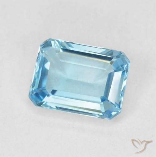 Topázio Azul Suíço Natural 1.80ct, Corte Octógono / Esmeralda, VVS