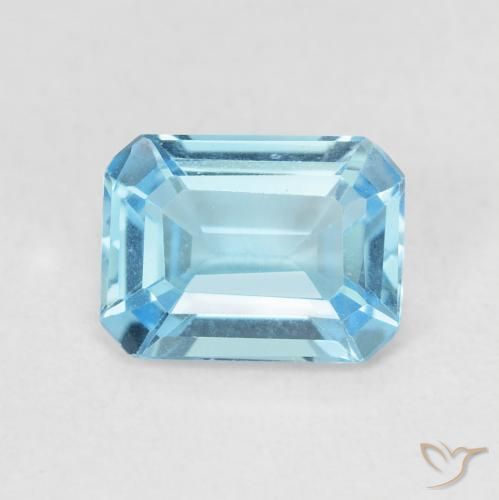 1.88ct Natural Azul Suíço Topázio, Corte Octógono / Esmeralda, VVS, Photo A