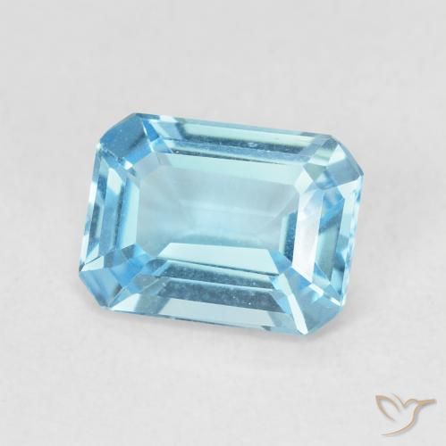Topázio Azul Suíço Natural 1.88ct, Corte Octógono / Esmeralda, VVS