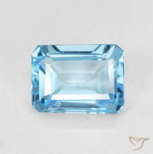 2.04ct Natural Azul Suíço Topázio, Corte Esmeralda, VVS