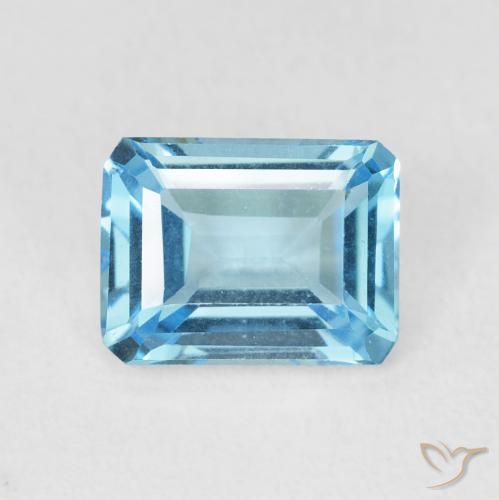 1.85ct Natural Azul Suíço Topázio, Corte Esmeralda, VVS