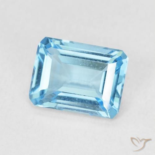 Topázio Azul Suíço Natural 1.85ct, Corte Octógono / Esmeralda, VVS