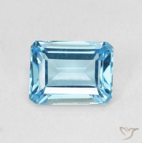 1.99ct Natural Azul Suíço Topázio, Corte Esmeralda, VVS