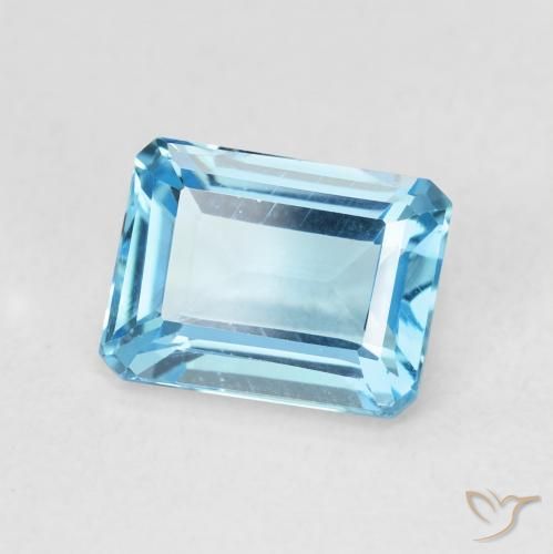 Topázio Azul Suíço Natural 1.99ct, Corte Octógono / Esmeralda, VVS