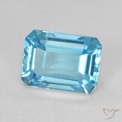 Topázio Azul Suíço Natural 2.18ct, Corte Octógono / Esmeralda, VVS