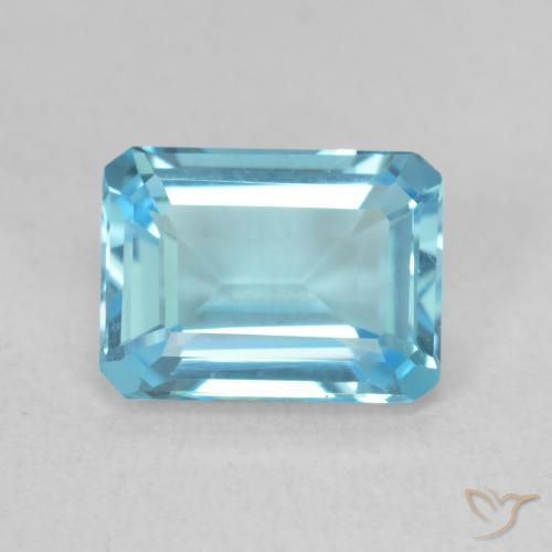1.82ct Natural Azul Suíço Topázio, Corte Esmeralda, VVS