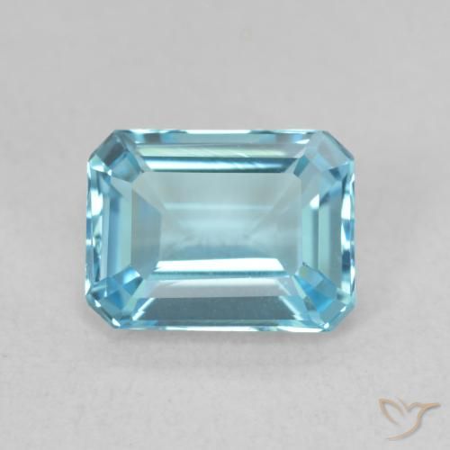 1.87ct Natural Azul claro Topázio, Corte Esmeralda, VVS