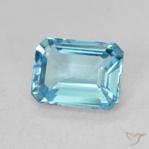 Topázio Azul claro Natural 1.87ct, Corte Octógono / Esmeralda, VVS