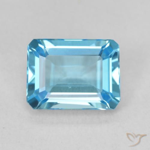 1.87ct Natural Azul claro Topázio, Corte Esmeralda, VVS