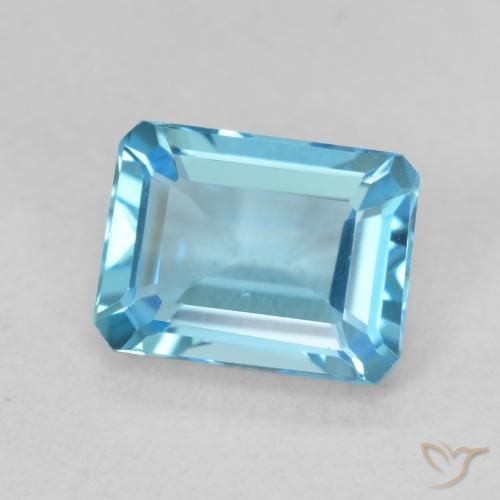 Topázio Azul claro Natural 1.87ct, Corte Octógono / Esmeralda, VVS