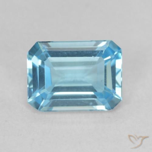 1.81ct Natural Azul Suíço Topázio, Corte Esmeralda, VVS