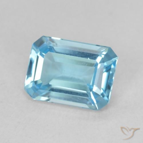 Topázio Azul Suíço Natural 1.81ct, Corte Octógono / Esmeralda, VVS