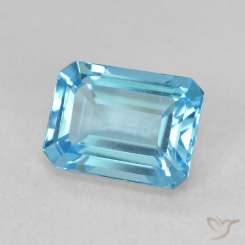 Topázio Azul Suíço Natural 2.09ct, Corte Octógono / Esmeralda, VVS