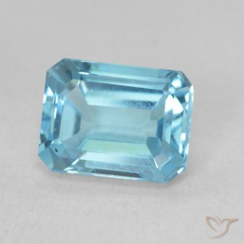 Topázio Azul Suíço Natural 1.96ct, Corte Octógono / Esmeralda, VVS