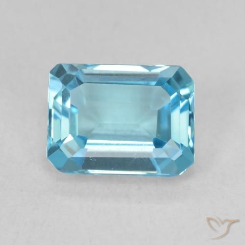 1.96ct Natural Azul Suíço Topázio, Corte Esmeralda, VVS