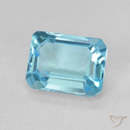 Topázio Azul Suíço Natural 1.96ct, Corte Octógono / Esmeralda, VVS