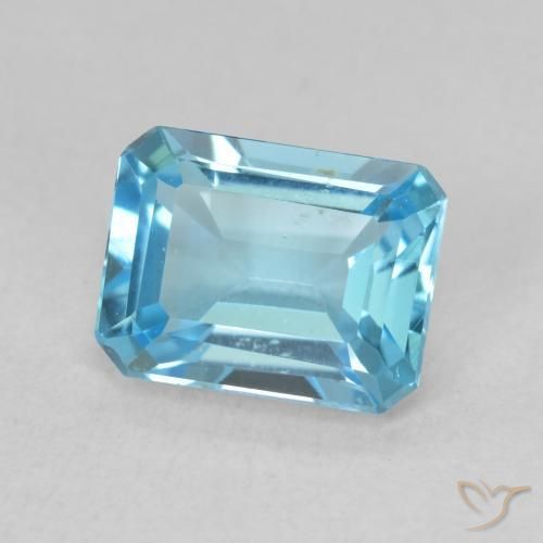 Topázio Azul Suíço Natural 1.89ct, Corte Octógono / Esmeralda, VVS