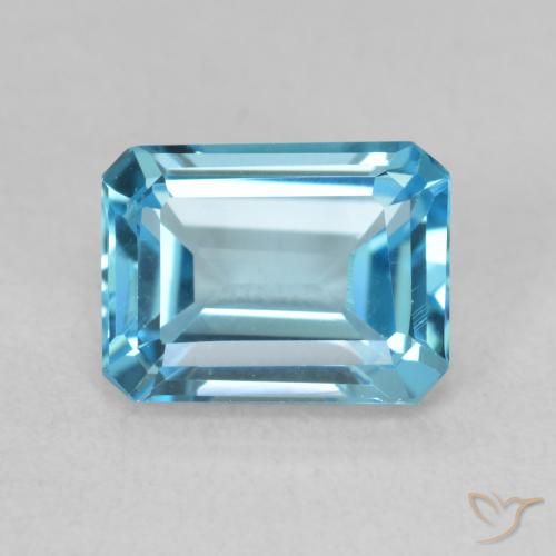 1.99ct Natural Azul Suíço Topázio, Corte Esmeralda, VVS