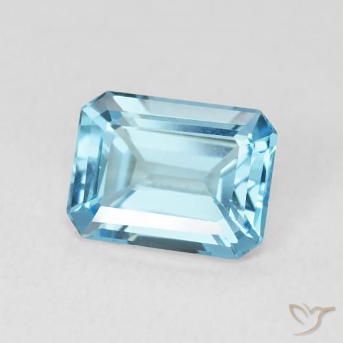 Topázio Azul Suíço Natural 1.76ct, Corte Octógono / Esmeralda, VVS
