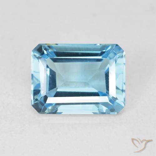 2.06ct Natural Azul Suíço Topázio, Corte Esmeralda, VVS