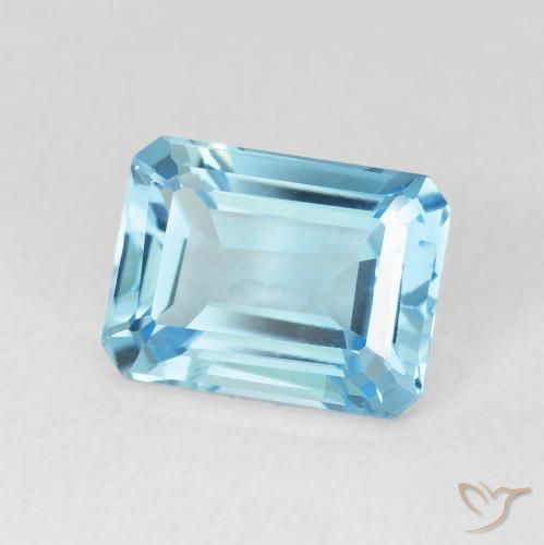 Topázio Azul Suíço Natural 2.06ct, Corte Octógono / Esmeralda, VVS