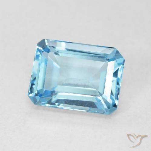 Topázio Azul Suíço Natural 2.10ct, Corte Octógono / Esmeralda, VVS