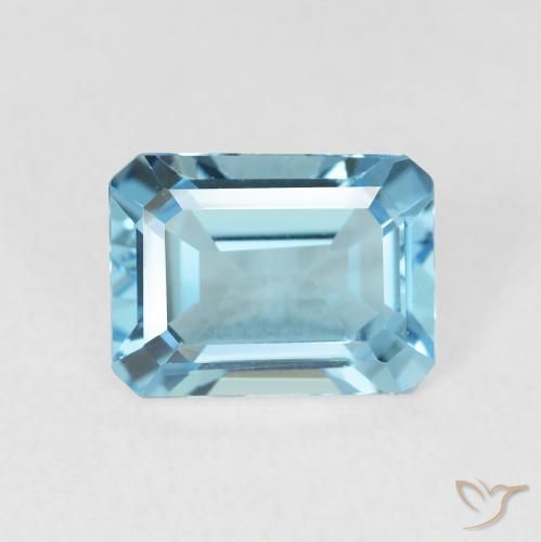 1.90ct Natural Azul Suíço Topázio, Corte Esmeralda, VVS