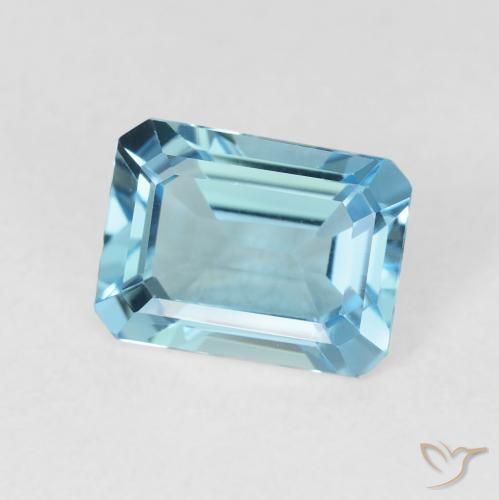 Topázio Azul Suíço Natural 1.90ct, Corte Octógono / Esmeralda, VVS